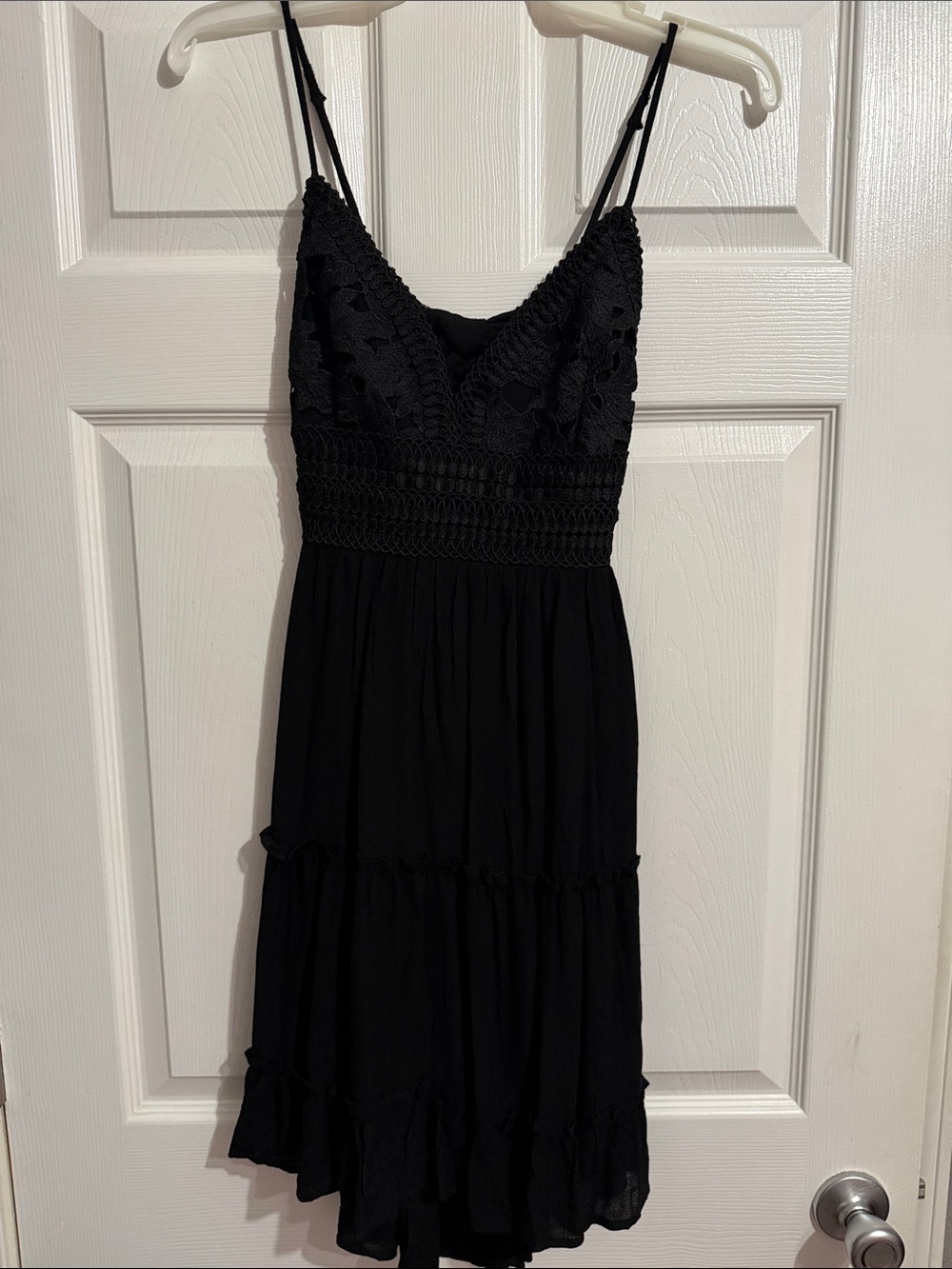 Love Tree Black Crochet Dress M